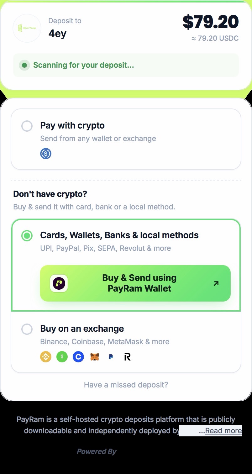 Payment method selection screen